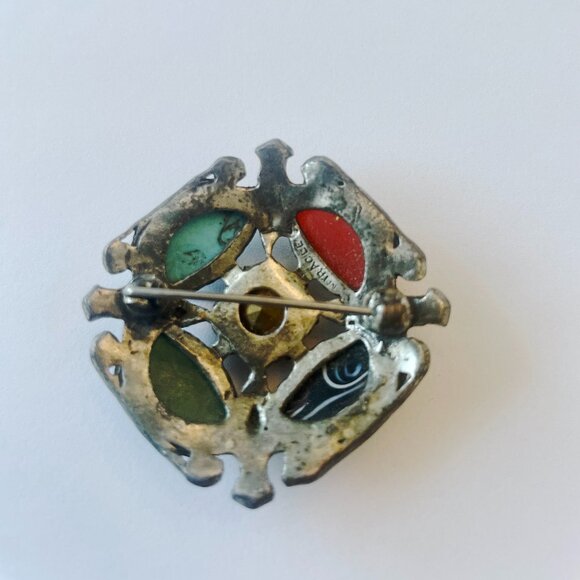 Signed Miracle Multi Color Stone Brooch - Picture 4 of 5